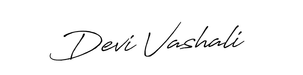 Use a signature maker to create a handwritten signature online. With this signature software, you can design (Antro_Vectra_Bolder) your own signature for name Devi Vashali. Devi Vashali signature style 7 images and pictures png