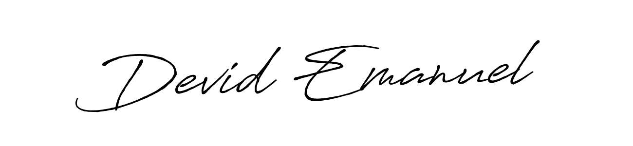 Make a beautiful signature design for name Devid Emanuel. With this signature (Antro_Vectra_Bolder) style, you can create a handwritten signature for free. Devid Emanuel signature style 7 images and pictures png