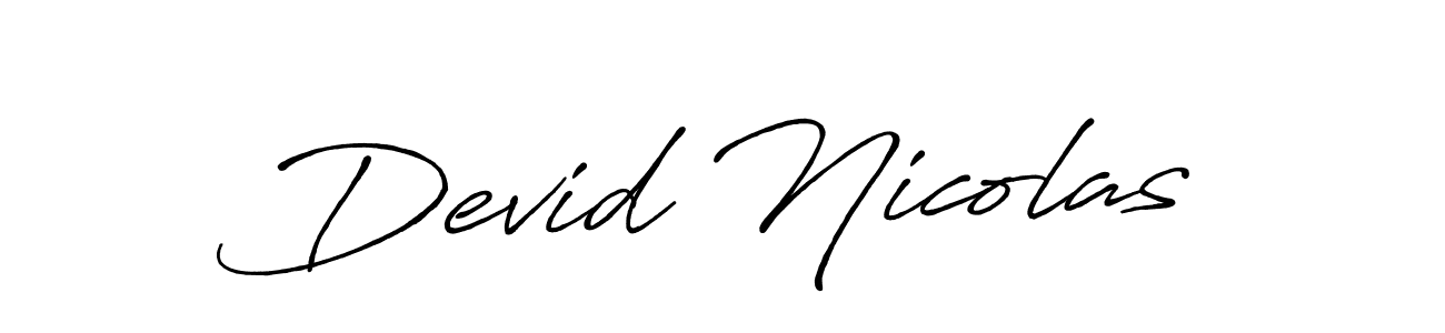 How to make Devid Nicolas signature? Antro_Vectra_Bolder is a professional autograph style. Create handwritten signature for Devid Nicolas name. Devid Nicolas signature style 7 images and pictures png