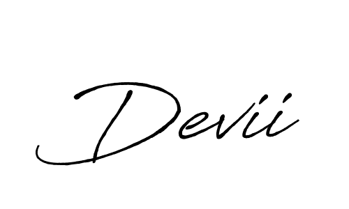Design your own signature with our free online signature maker. With this signature software, you can create a handwritten (Antro_Vectra_Bolder) signature for name Devii. Devii signature style 7 images and pictures png