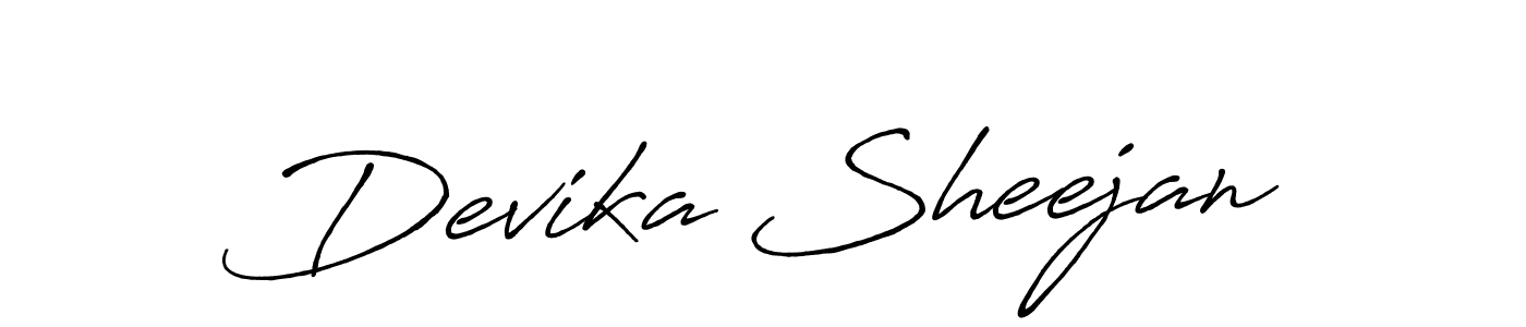 Antro_Vectra_Bolder is a professional signature style that is perfect for those who want to add a touch of class to their signature. It is also a great choice for those who want to make their signature more unique. Get Devika Sheejan name to fancy signature for free. Devika Sheejan signature style 7 images and pictures png