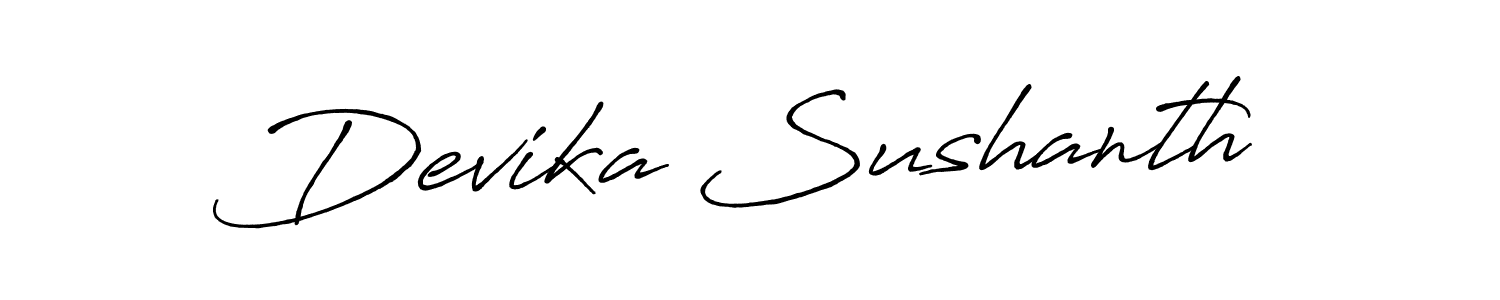 How to make Devika Sushanth name signature. Use Antro_Vectra_Bolder style for creating short signs online. This is the latest handwritten sign. Devika Sushanth signature style 7 images and pictures png