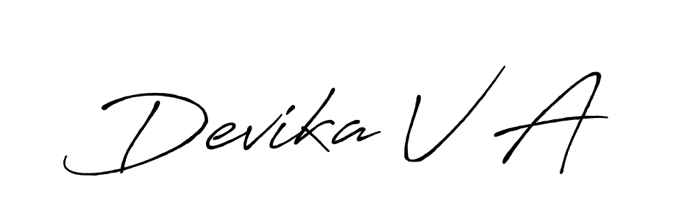 Devika V A stylish signature style. Best Handwritten Sign (Antro_Vectra_Bolder) for my name. Handwritten Signature Collection Ideas for my name Devika V A. Devika V A signature style 7 images and pictures png