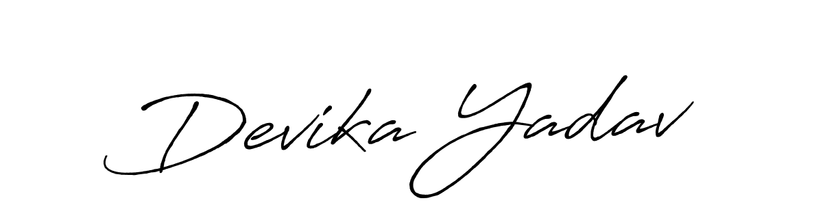Make a beautiful signature design for name Devika Yadav. With this signature (Antro_Vectra_Bolder) style, you can create a handwritten signature for free. Devika Yadav signature style 7 images and pictures png