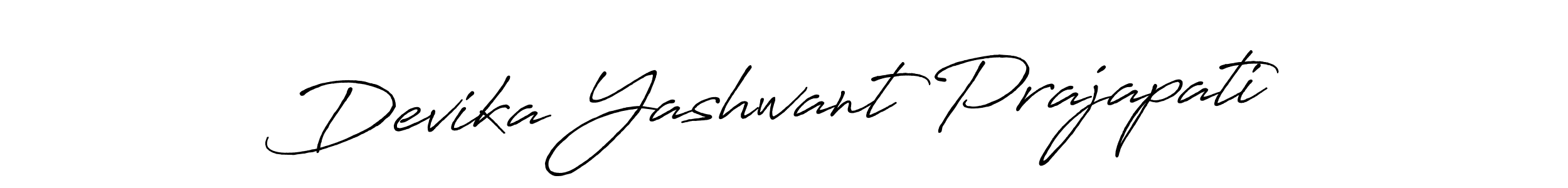 Create a beautiful signature design for name Devika Yashwant Prajapati. With this signature (Antro_Vectra_Bolder) fonts, you can make a handwritten signature for free. Devika Yashwant Prajapati signature style 7 images and pictures png