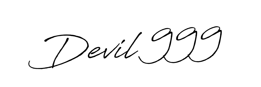 Make a beautiful signature design for name Devil 999. With this signature (Antro_Vectra_Bolder) style, you can create a handwritten signature for free. Devil 999 signature style 7 images and pictures png