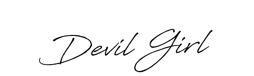 Design your own signature with our free online signature maker. With this signature software, you can create a handwritten (Antro_Vectra_Bolder) signature for name Devil Girl. Devil Girl signature style 7 images and pictures png