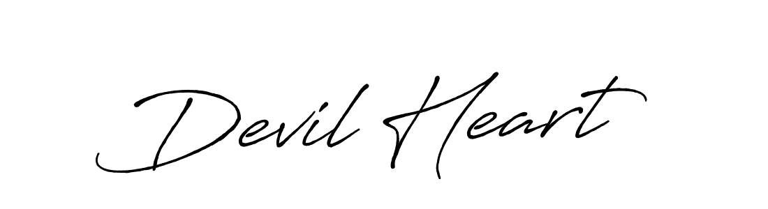 Devil Heart stylish signature style. Best Handwritten Sign (Antro_Vectra_Bolder) for my name. Handwritten Signature Collection Ideas for my name Devil Heart. Devil Heart signature style 7 images and pictures png