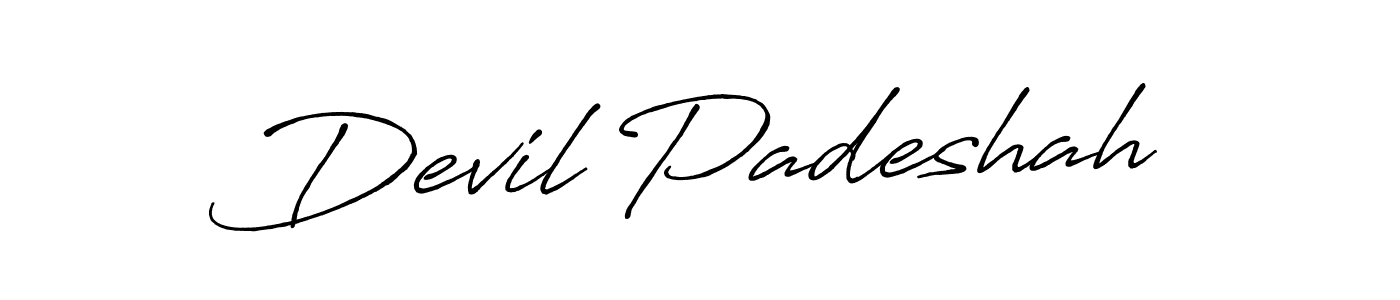 Design your own signature with our free online signature maker. With this signature software, you can create a handwritten (Antro_Vectra_Bolder) signature for name Devil Padeshah. Devil Padeshah signature style 7 images and pictures png