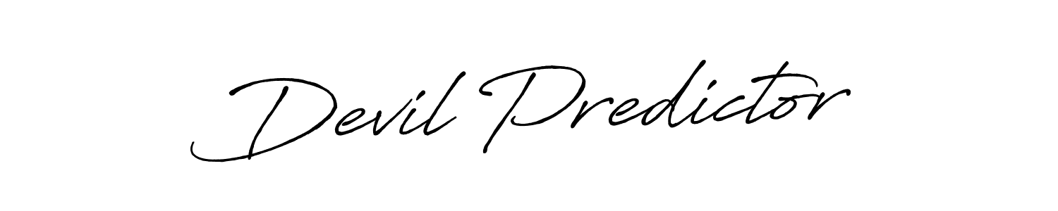 Similarly Antro_Vectra_Bolder is the best handwritten signature design. Signature creator online .You can use it as an online autograph creator for name Devil Predictor. Devil Predictor signature style 7 images and pictures png