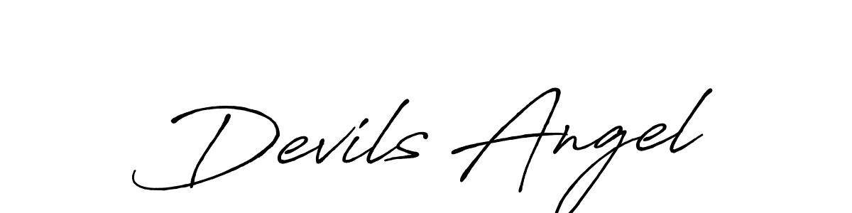 Create a beautiful signature design for name Devils Angel. With this signature (Antro_Vectra_Bolder) fonts, you can make a handwritten signature for free. Devils Angel signature style 7 images and pictures png