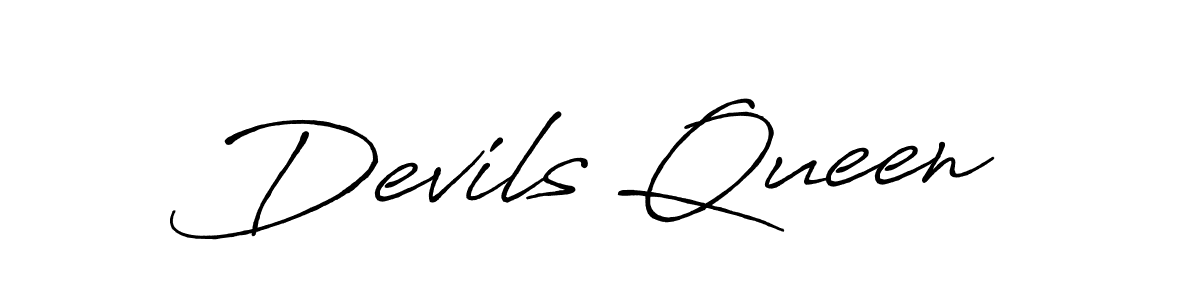 Create a beautiful signature design for name Devils Queen. With this signature (Antro_Vectra_Bolder) fonts, you can make a handwritten signature for free. Devils Queen signature style 7 images and pictures png