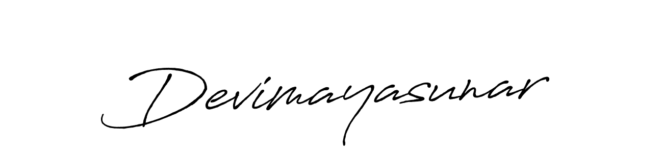 Create a beautiful signature design for name Devimayasunar. With this signature (Antro_Vectra_Bolder) fonts, you can make a handwritten signature for free. Devimayasunar signature style 7 images and pictures png