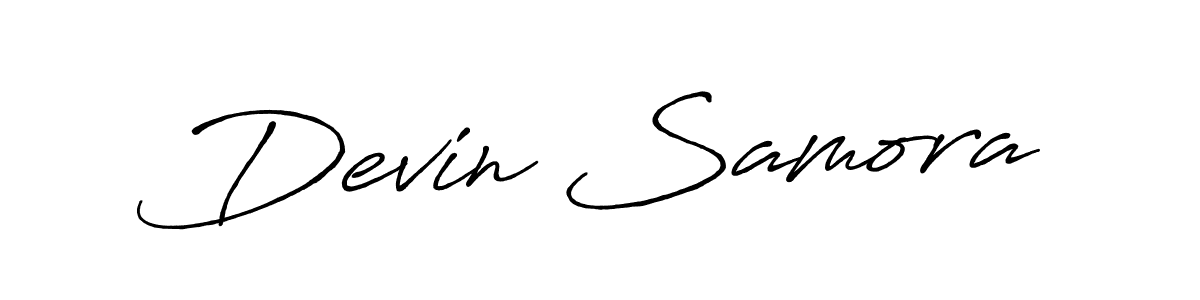 Devin Samora stylish signature style. Best Handwritten Sign (Antro_Vectra_Bolder) for my name. Handwritten Signature Collection Ideas for my name Devin Samora. Devin Samora signature style 7 images and pictures png