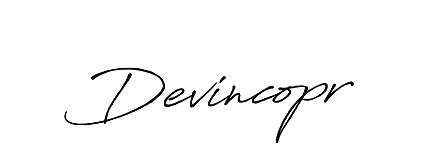 Design your own signature with our free online signature maker. With this signature software, you can create a handwritten (Antro_Vectra_Bolder) signature for name Devincopr. Devincopr signature style 7 images and pictures png