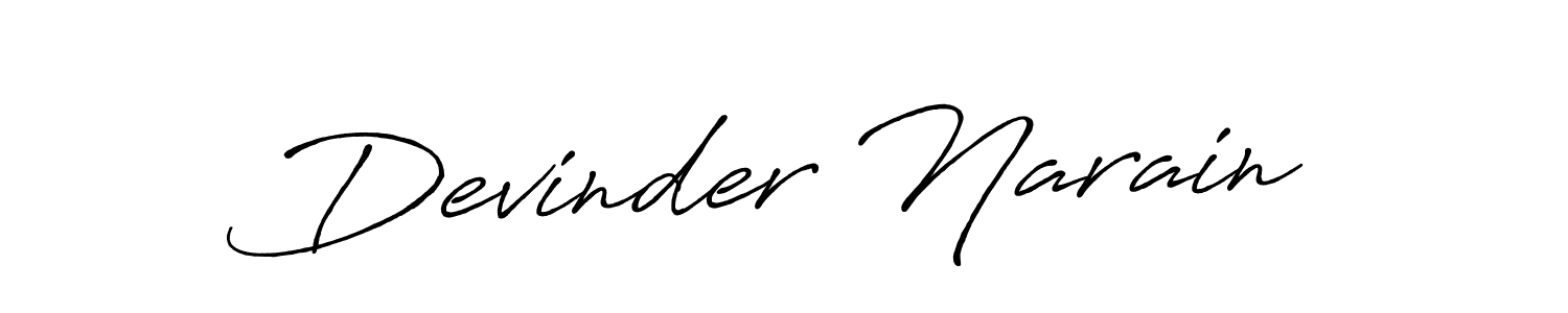 Make a beautiful signature design for name Devinder Narain. With this signature (Antro_Vectra_Bolder) style, you can create a handwritten signature for free. Devinder Narain signature style 7 images and pictures png