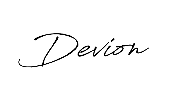 Design your own signature with our free online signature maker. With this signature software, you can create a handwritten (Antro_Vectra_Bolder) signature for name Devion. Devion signature style 7 images and pictures png