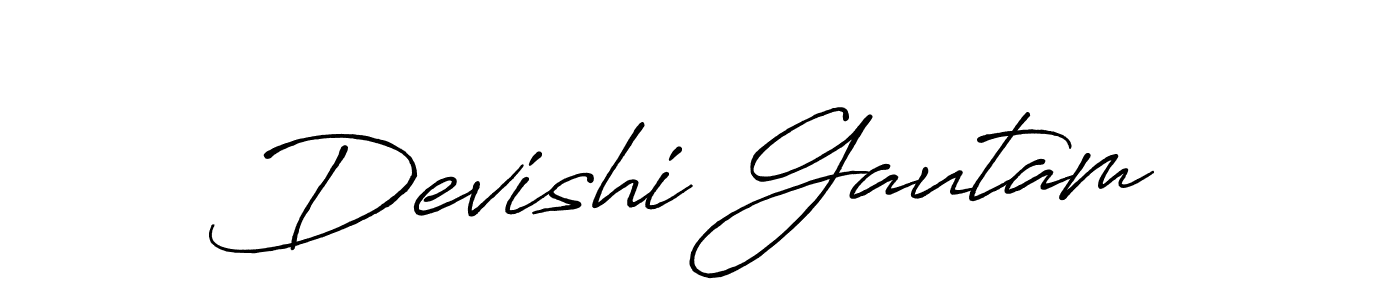 Devishi Gautam stylish signature style. Best Handwritten Sign (Antro_Vectra_Bolder) for my name. Handwritten Signature Collection Ideas for my name Devishi Gautam. Devishi Gautam signature style 7 images and pictures png