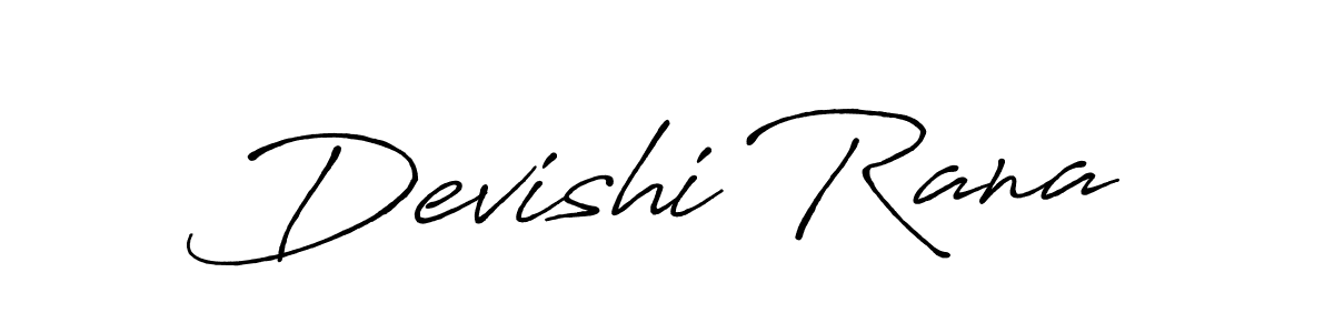 Use a signature maker to create a handwritten signature online. With this signature software, you can design (Antro_Vectra_Bolder) your own signature for name Devishi Rana. Devishi Rana signature style 7 images and pictures png