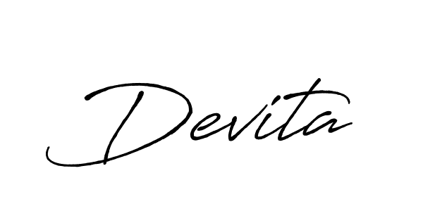 Devita stylish signature style. Best Handwritten Sign (Antro_Vectra_Bolder) for my name. Handwritten Signature Collection Ideas for my name Devita. Devita signature style 7 images and pictures png