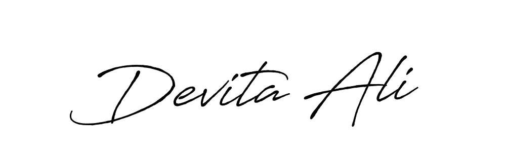 Create a beautiful signature design for name Devita Ali. With this signature (Antro_Vectra_Bolder) fonts, you can make a handwritten signature for free. Devita Ali signature style 7 images and pictures png