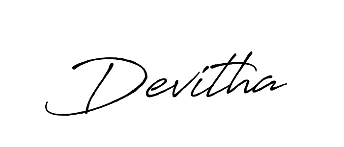 Use a signature maker to create a handwritten signature online. With this signature software, you can design (Antro_Vectra_Bolder) your own signature for name Devitha. Devitha signature style 7 images and pictures png