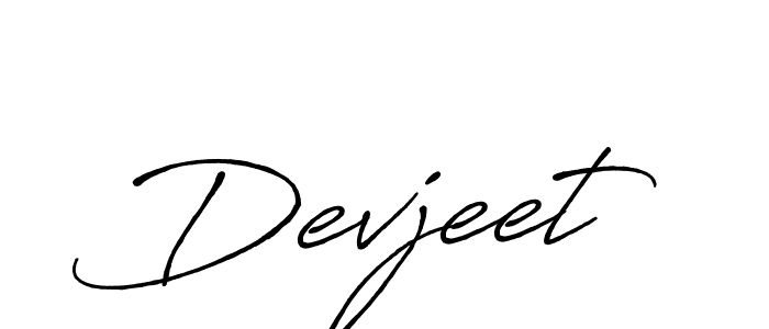 Make a beautiful signature design for name Devjeet. With this signature (Antro_Vectra_Bolder) style, you can create a handwritten signature for free. Devjeet signature style 7 images and pictures png