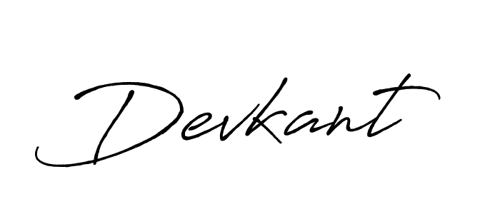 Use a signature maker to create a handwritten signature online. With this signature software, you can design (Antro_Vectra_Bolder) your own signature for name Devkant. Devkant signature style 7 images and pictures png