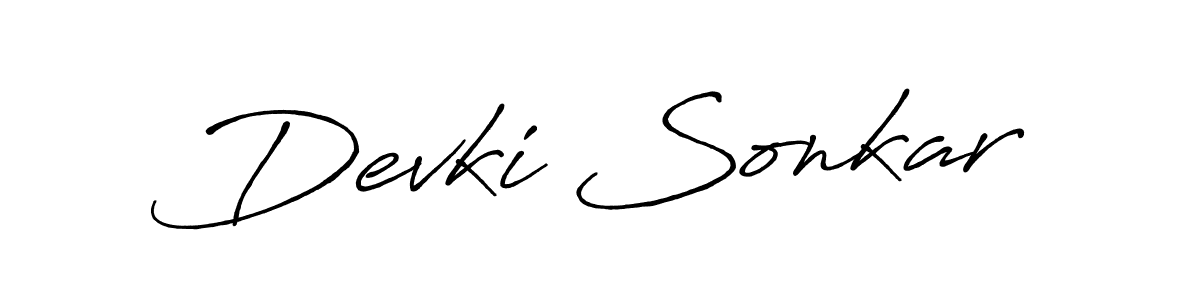 Make a beautiful signature design for name Devki Sonkar. With this signature (Antro_Vectra_Bolder) style, you can create a handwritten signature for free. Devki Sonkar signature style 7 images and pictures png