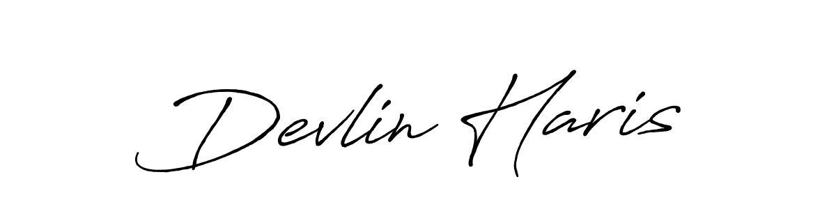 Create a beautiful signature design for name Devlin Haris. With this signature (Antro_Vectra_Bolder) fonts, you can make a handwritten signature for free. Devlin Haris signature style 7 images and pictures png