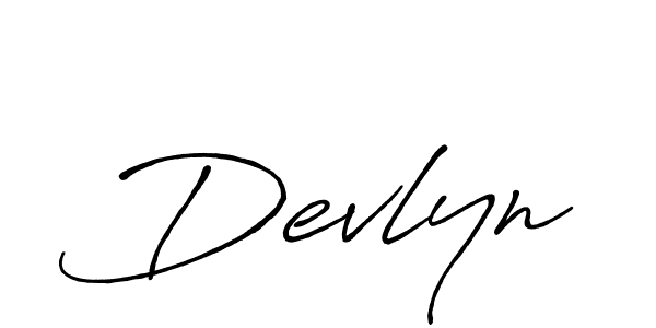 Design your own signature with our free online signature maker. With this signature software, you can create a handwritten (Antro_Vectra_Bolder) signature for name Devlyn. Devlyn signature style 7 images and pictures png