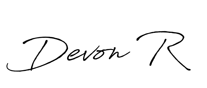 Also we have Devon R name is the best signature style. Create professional handwritten signature collection using Antro_Vectra_Bolder autograph style. Devon R signature style 7 images and pictures png