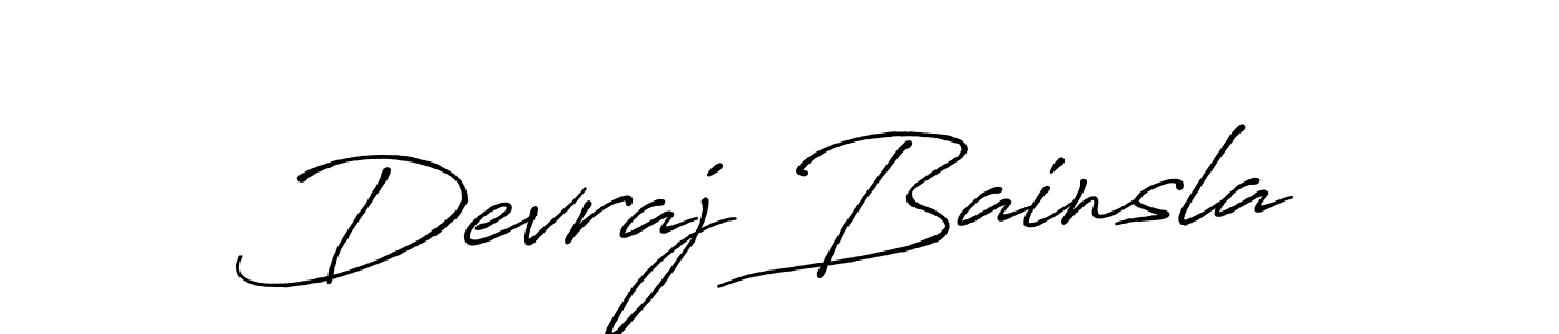 You should practise on your own different ways (Antro_Vectra_Bolder) to write your name (Devraj Bainsla) in signature. don't let someone else do it for you. Devraj Bainsla signature style 7 images and pictures png