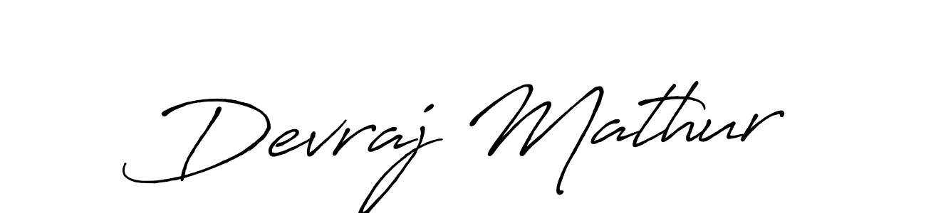 Antro_Vectra_Bolder is a professional signature style that is perfect for those who want to add a touch of class to their signature. It is also a great choice for those who want to make their signature more unique. Get Devraj Mathur name to fancy signature for free. Devraj Mathur signature style 7 images and pictures png