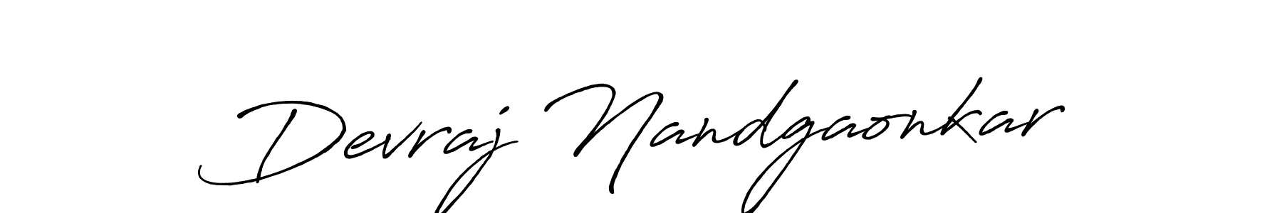 How to make Devraj Nandgaonkar signature? Antro_Vectra_Bolder is a professional autograph style. Create handwritten signature for Devraj Nandgaonkar name. Devraj Nandgaonkar signature style 7 images and pictures png