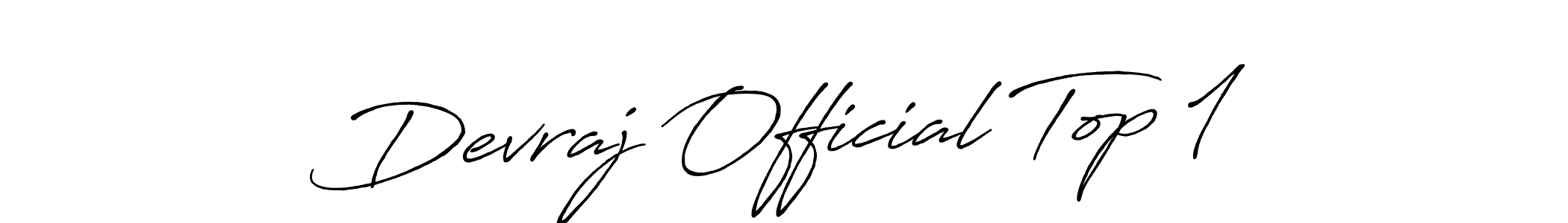 Use a signature maker to create a handwritten signature online. With this signature software, you can design (Antro_Vectra_Bolder) your own signature for name Devraj Official Top 1. Devraj Official Top 1 signature style 7 images and pictures png
