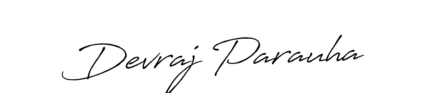 How to make Devraj Parauha name signature. Use Antro_Vectra_Bolder style for creating short signs online. This is the latest handwritten sign. Devraj Parauha signature style 7 images and pictures png