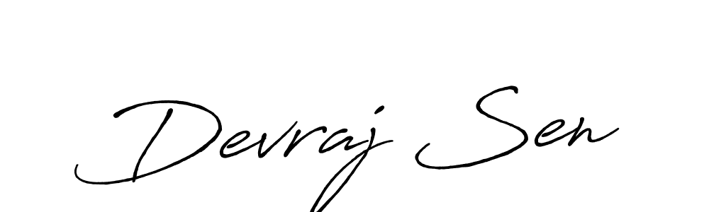 Create a beautiful signature design for name Devraj Sen. With this signature (Antro_Vectra_Bolder) fonts, you can make a handwritten signature for free. Devraj Sen signature style 7 images and pictures png