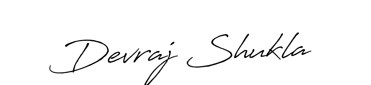 Make a beautiful signature design for name Devraj Shukla. With this signature (Antro_Vectra_Bolder) style, you can create a handwritten signature for free. Devraj Shukla signature style 7 images and pictures png