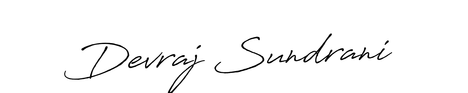 Devraj Sundrani stylish signature style. Best Handwritten Sign (Antro_Vectra_Bolder) for my name. Handwritten Signature Collection Ideas for my name Devraj Sundrani. Devraj Sundrani signature style 7 images and pictures png