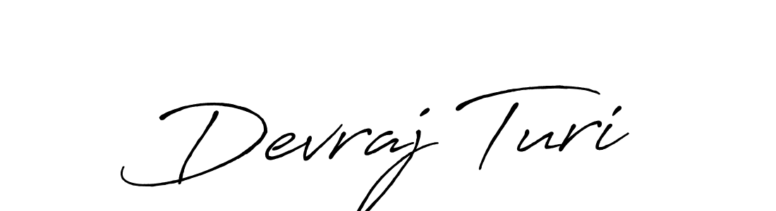 Design your own signature with our free online signature maker. With this signature software, you can create a handwritten (Antro_Vectra_Bolder) signature for name Devraj Turi. Devraj Turi signature style 7 images and pictures png