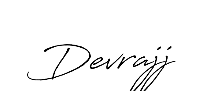 Use a signature maker to create a handwritten signature online. With this signature software, you can design (Antro_Vectra_Bolder) your own signature for name Devrajj. Devrajj signature style 7 images and pictures png