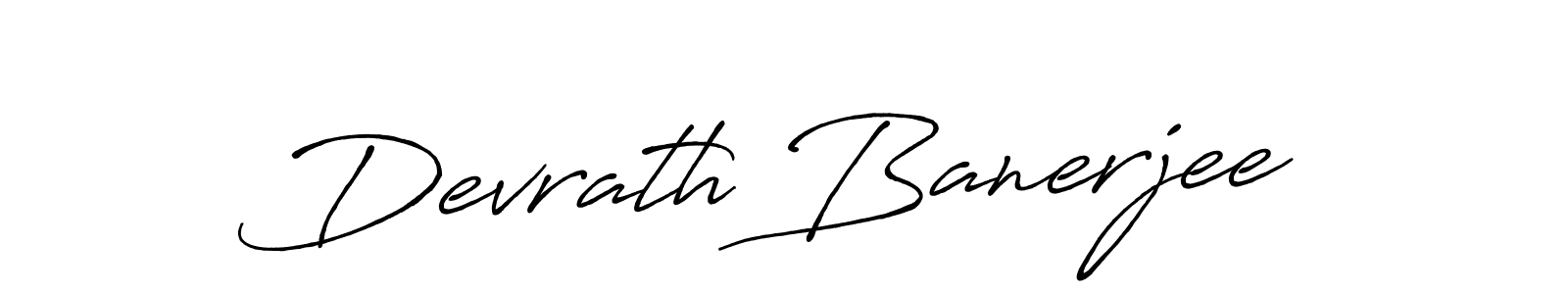 Create a beautiful signature design for name Devrath Banerjee. With this signature (Antro_Vectra_Bolder) fonts, you can make a handwritten signature for free. Devrath Banerjee signature style 7 images and pictures png