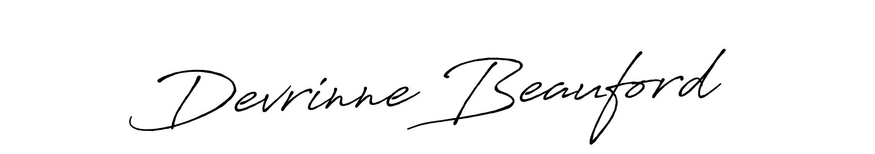 Make a beautiful signature design for name Devrinne Beauford. With this signature (Antro_Vectra_Bolder) style, you can create a handwritten signature for free. Devrinne Beauford signature style 7 images and pictures png