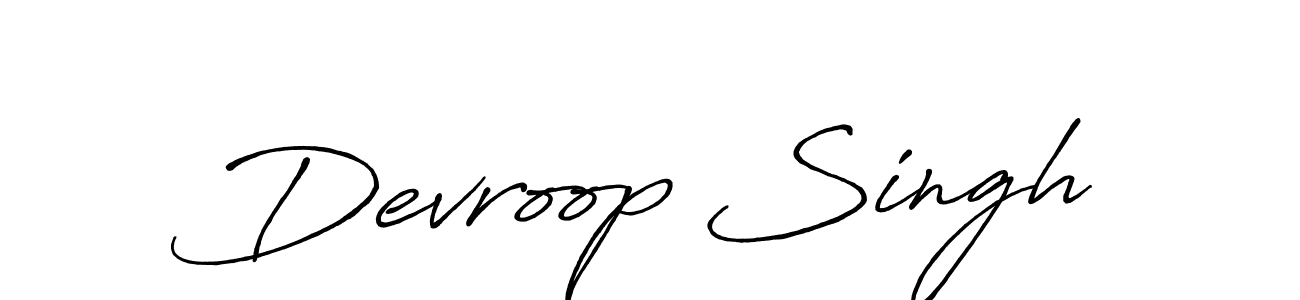 Devroop Singh stylish signature style. Best Handwritten Sign (Antro_Vectra_Bolder) for my name. Handwritten Signature Collection Ideas for my name Devroop Singh. Devroop Singh signature style 7 images and pictures png