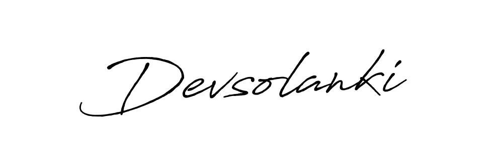 Create a beautiful signature design for name Devsolanki. With this signature (Antro_Vectra_Bolder) fonts, you can make a handwritten signature for free. Devsolanki signature style 7 images and pictures png