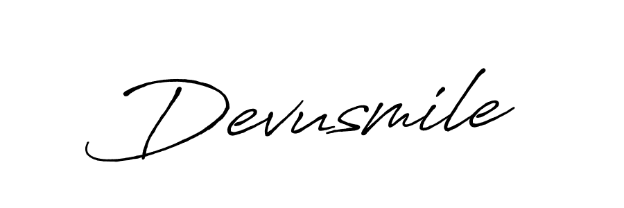 Make a beautiful signature design for name Devusmile. With this signature (Antro_Vectra_Bolder) style, you can create a handwritten signature for free. Devusmile signature style 7 images and pictures png