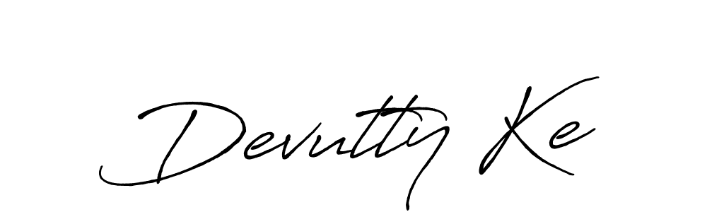 Use a signature maker to create a handwritten signature online. With this signature software, you can design (Antro_Vectra_Bolder) your own signature for name Devutty Ke. Devutty Ke signature style 7 images and pictures png