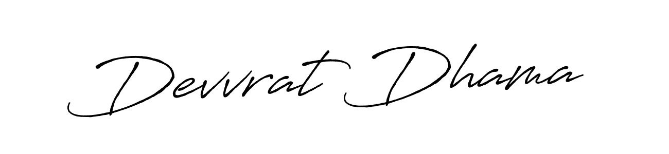 Create a beautiful signature design for name Devvrat Dhama. With this signature (Antro_Vectra_Bolder) fonts, you can make a handwritten signature for free. Devvrat Dhama signature style 7 images and pictures png
