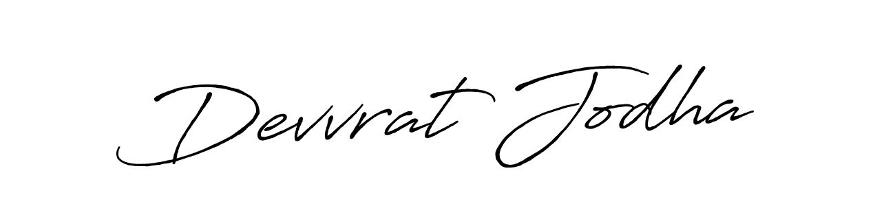 How to make Devvrat Jodha name signature. Use Antro_Vectra_Bolder style for creating short signs online. This is the latest handwritten sign. Devvrat Jodha signature style 7 images and pictures png